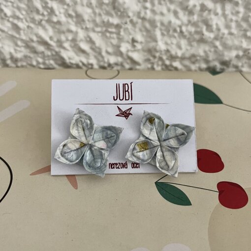 náušnice Květy světle modré